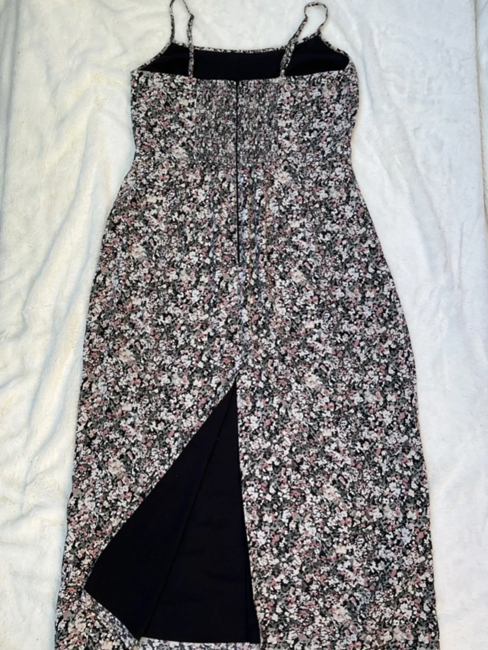 Abercrombie & Fitch Women's Floral Straps Sleeveless Maxi Dress Slit Stretch XLT